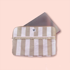 Funda simple Rayas Beige y Blanco