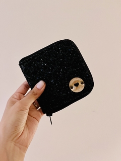 Billetera Perla-Glitter negro - comprar online