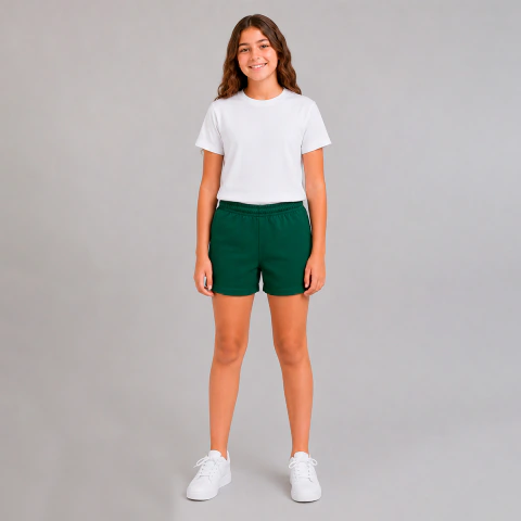 Short de Gabardina Juvenil Verde