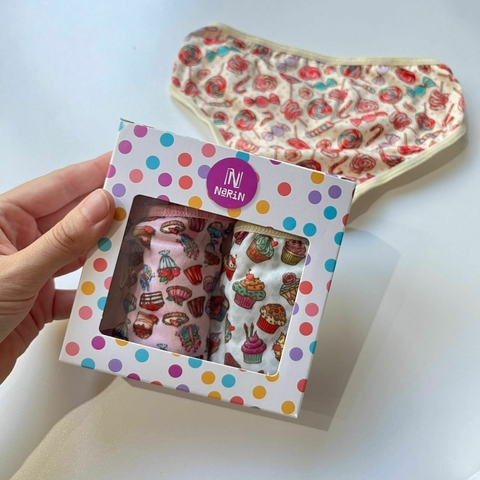 Pack x3 vedetinas niñas estampadas (Art. 9004, 8343, 8341) - NARIN