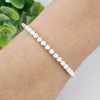 Bracelete bolinhas em dois tamanhos banhado em ródio branco - comprar online