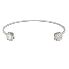 Bracelete dois quadrados de zircônia banhado em ródio branco na internet