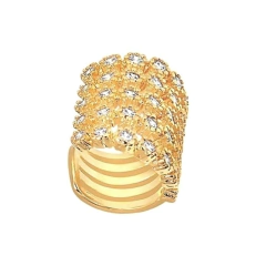 Piercing falso 5 fileiras banhado a ouro 18k