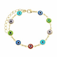 Pulseira olho grego colorido banhada a ouro 18k na internet