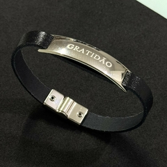 Pulseira masculina placa gratidão