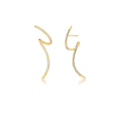 BRINCO ZIGZAG FOLHEDADO OURO 18K