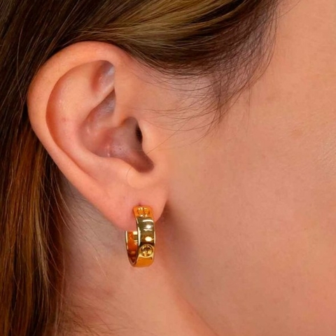 Brinco argola inspiração alta joalheria