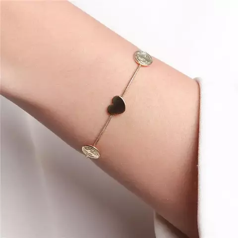 Pulseira são bento semijoia folheado ouro 18k