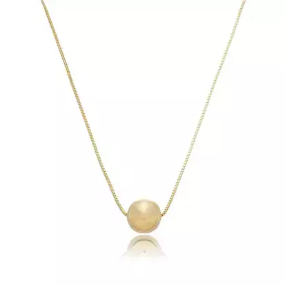 Colar bola média 10MM folheado ouro 18 k