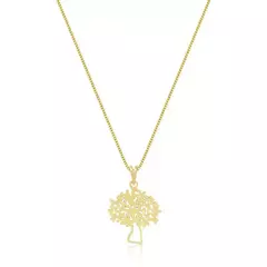 Colar Árvore Mini 40 cm Semijoia Folheada a Ouro 18k