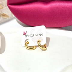 Brinco Argola Tubo Folheado a Ouro 18k