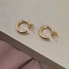Brinco Argola Tubo Folheado a Ouro 18k - comprar online