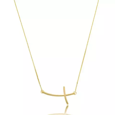 COLAR CRUZ SLIN LISA HORIZONTAL SEMIJOIA