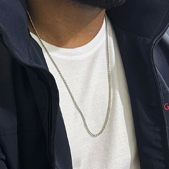 Colar masculino prata corrente lisa