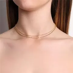 CHOKER DUPLA PEDRA MINI BAGUETE E MINI ESFERAS - comprar online