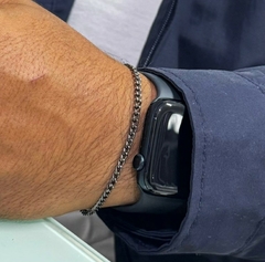 Pulseira masculina corrente ônix
