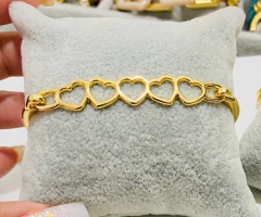 BRACELETE CORAÇÃO VAZADO - Nanda Silva Design