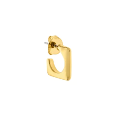 Brinco Argola Quadrado Slim - Dourado