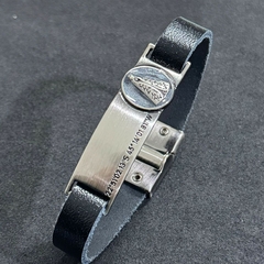 Pulseira couro placa nosso senhora apareecida na internet