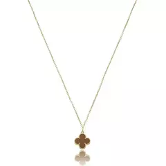 COLAR TREVO MARROM FOLHEADO OURO 18K SEMIJOIA - comprar online