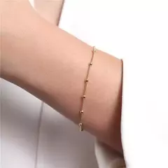 Pulseira veneziana com bolinhas folheado ouro 18k - comprar online