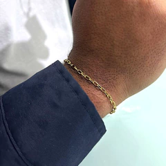 Pulseira de metal masculina elo cartier
