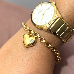Pulseira coração com pedra - comprar online