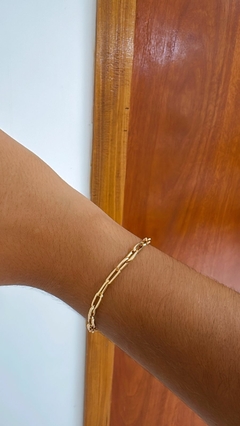 Pulseira Elos Retangulares P - regulável ate 19 cm - Nanda Silva Design