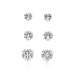 BRINCO CORAÇÃO CRISTAL RÓDIO BRANCO - comprar online