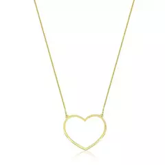 COLAR CORAÇÃO "G" SLIN VAZADO 45CM SEMIJOIA - comprar online