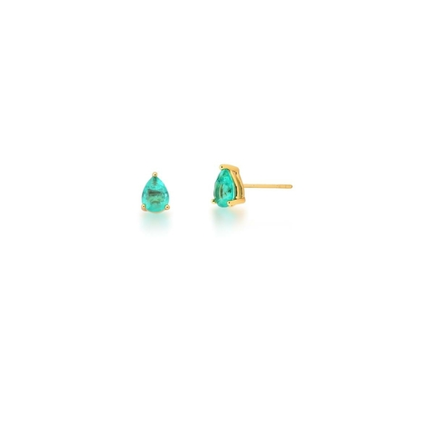BRINCO GOTA TURMALINA FOLHEADO A OURO 18K