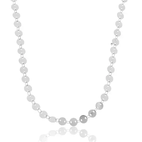 Colar longo medalhas ródio