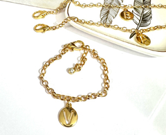 PULSEIRA ELO PORTUGUES PERSONALIZADA COM INICIAL