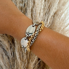Pulseira Duo Torcida prata e dourado - comprar online