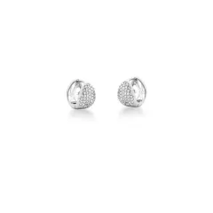BRINCO ARGOLA CRAVEJADO ZIRCONIA FRENTE GOTA RÓDIO BRANCO