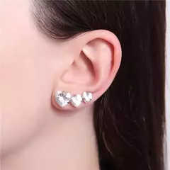 BRINCO CORAÇÃO CRISTAL RÓDIO BRANCO