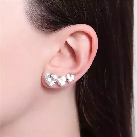 BRINCO CORAÇÃO CRISTAL RÓDIO BRANCO