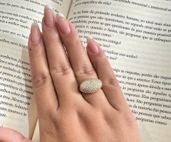 ANEL LUXO CRAVEJADO MICRO ZIRCONIA FOLHEADO A OURO 18K