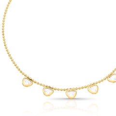 Pulseira bolinhas coração de zircônia folheado ouro 18k - comprar online