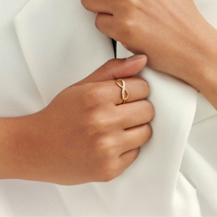 ANEL INFINITO FOLHEADO OURO 18K - comprar online