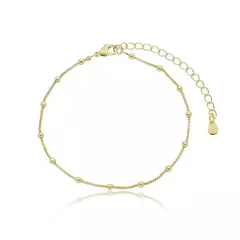 Pulseira veneziana com bolinhas folheado ouro 18k
