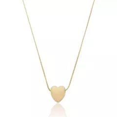 COLAR CORAÇÃO LISO FOLHEADO OURO 18K SEMIJOIA