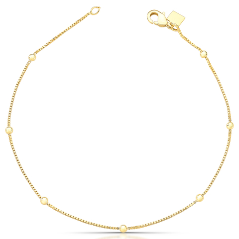 TORNOZELEIRA BOLINHAS SEMIJOIAS FOLHEADO