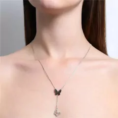 Colar Veneziana Gravatinha Borboleta Zircônia - comprar online