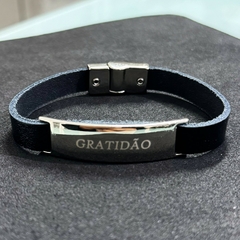 Pulseira masculina placa gratidão na internet