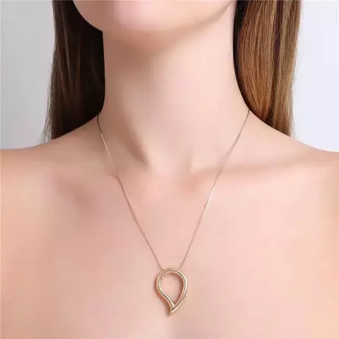 Colar max gota vazada folheado ouro 18k semijoia