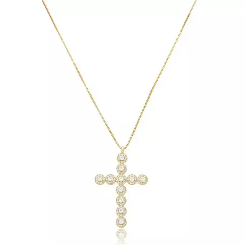 COLAR CRUZ CRAVAÇÃO OVAL ZIRCONIAS