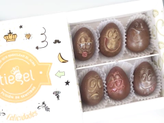 6 Huevitos de Pascuas Caritas Emojis - 65 grs