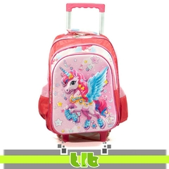 MOCHILA CARRO UNICORNIO 42X29X13