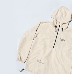 Jaqueta Corta Vento Anorak Camaleão Urbano Capuz Offwhite